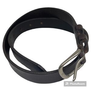 Eddie Bauer black leather belt М women's minimalist casual basic clean beauty